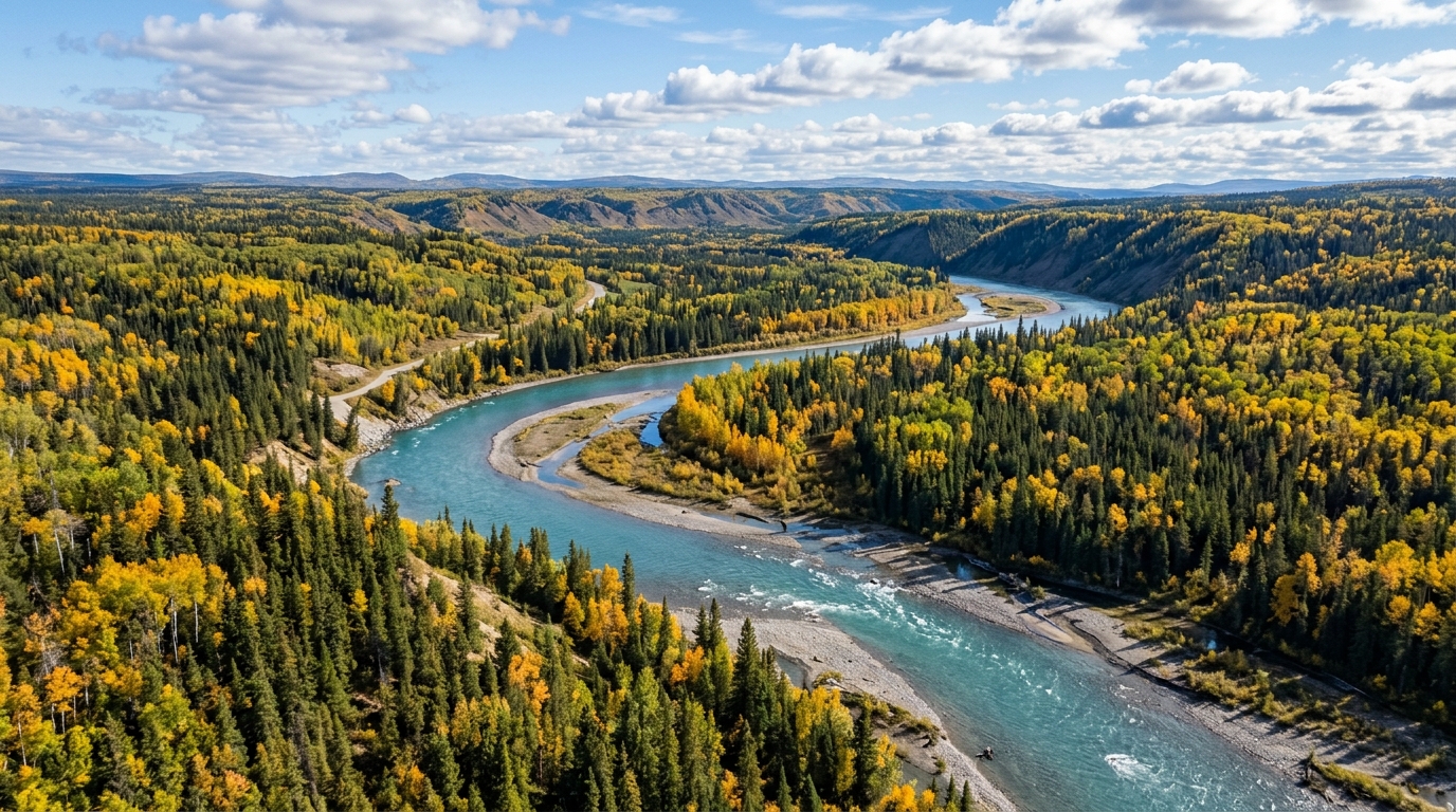 Wapiti River aerial view